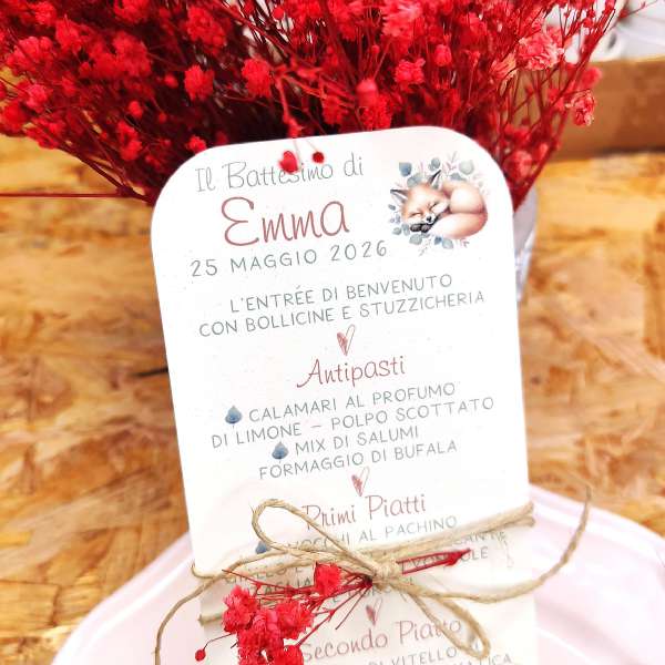menù battesimo bimba